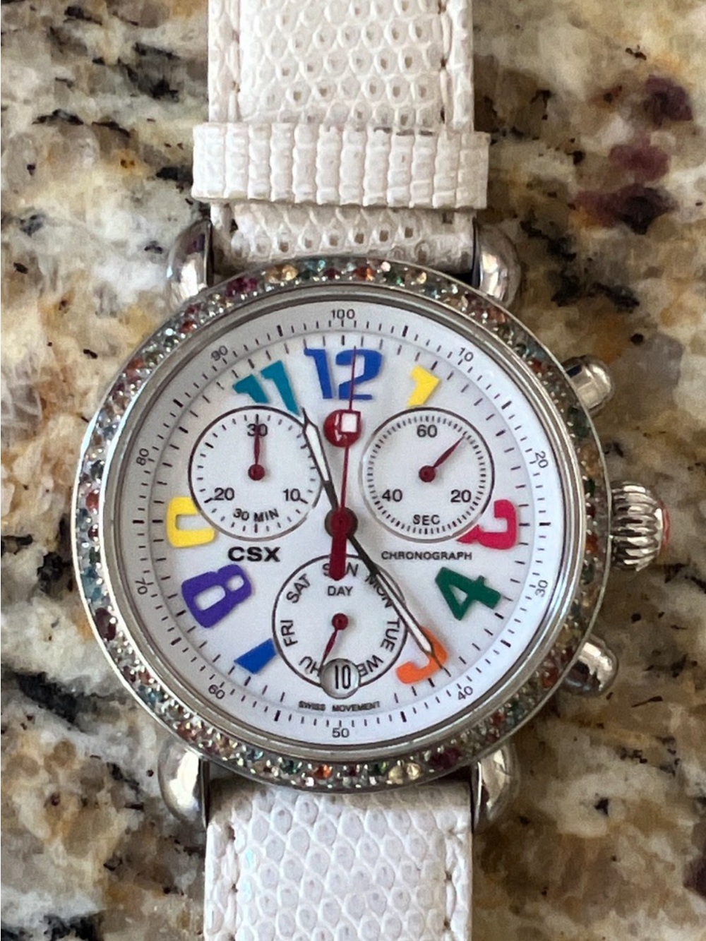 Michel Women's CSX Chronograph MW03M25A1933 Sapphire 104 Gems Very Rare